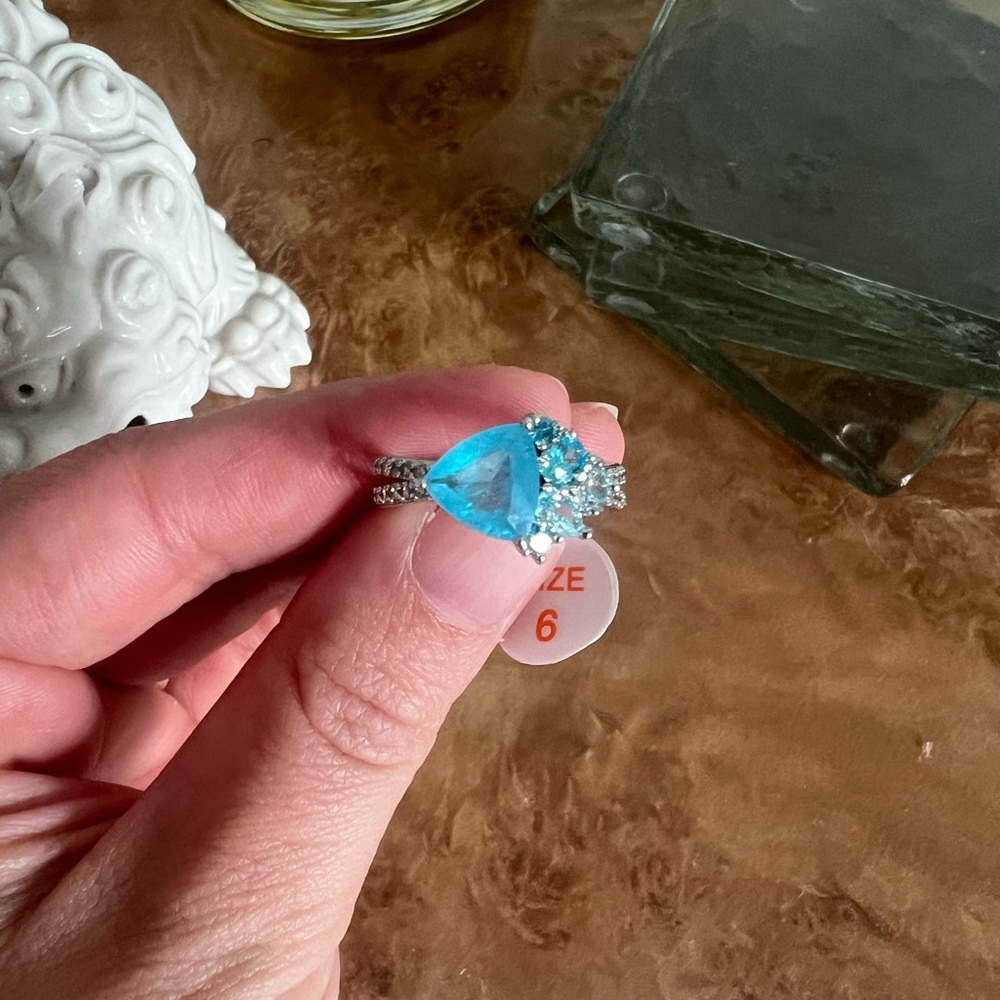 Aqua Blue Quartz Ring